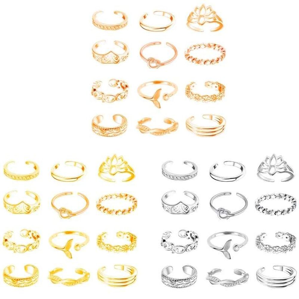 Vintage Fashion Rings - خاتم قدم نسائي من سبيكة معدنية