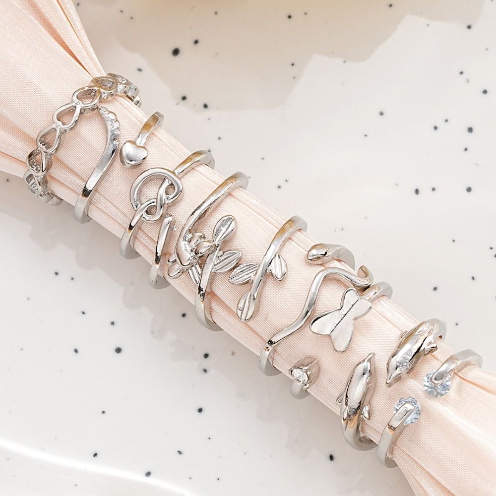 Vintage Fashion Rings - مجموعة خواتم قدم وإصبع بتصميم قلب