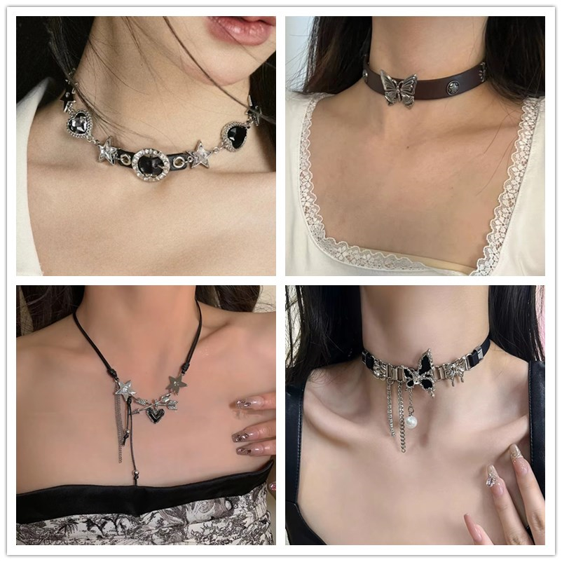 Vintage Fashion Stuff - Y2K خمر فراشة الصليب القلب ستار