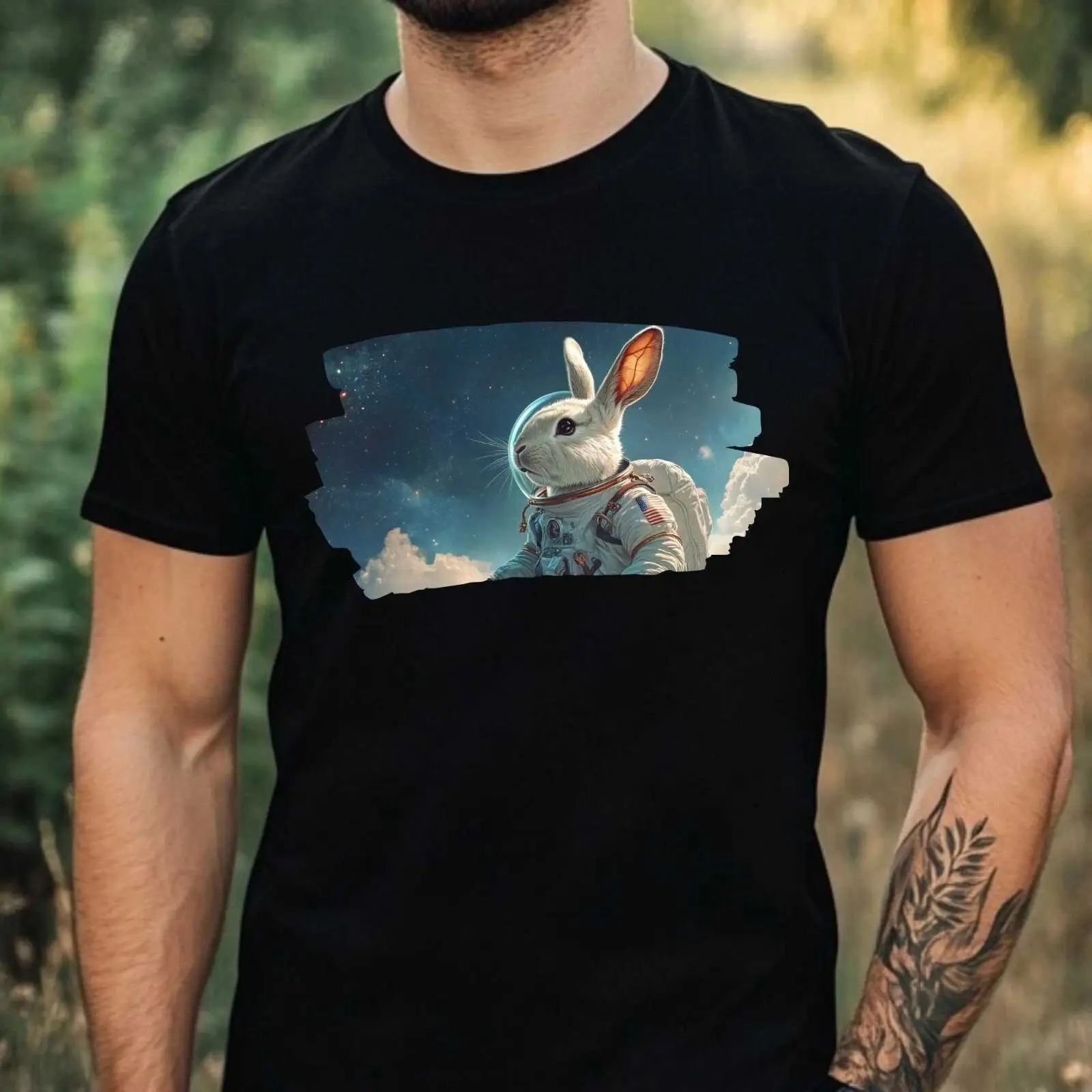 Vintage Fashion Herren - تي شيرت رجالي بتصميم أرنب رائد