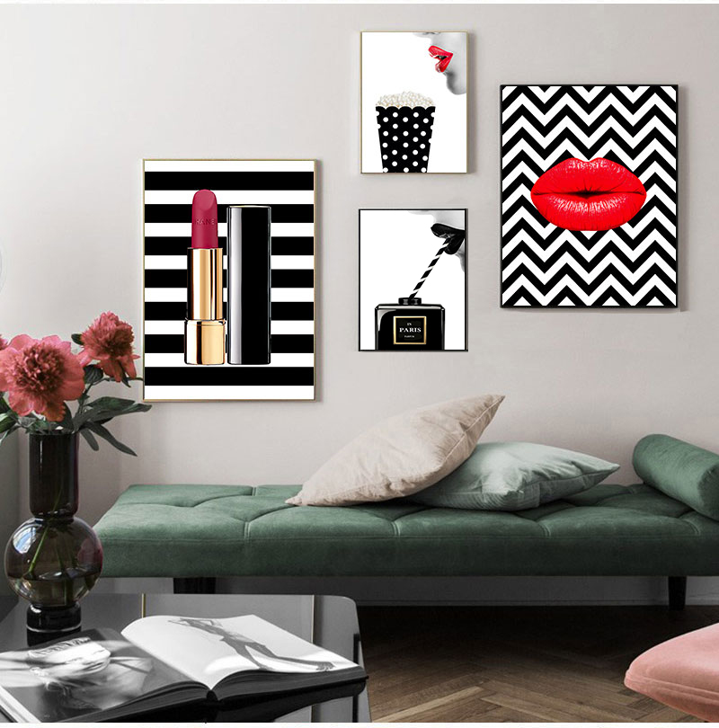 الملصقات يطبع خمر قماش اللوحة  - مراجعة Vintage Fashion Prints For Wall وسعره