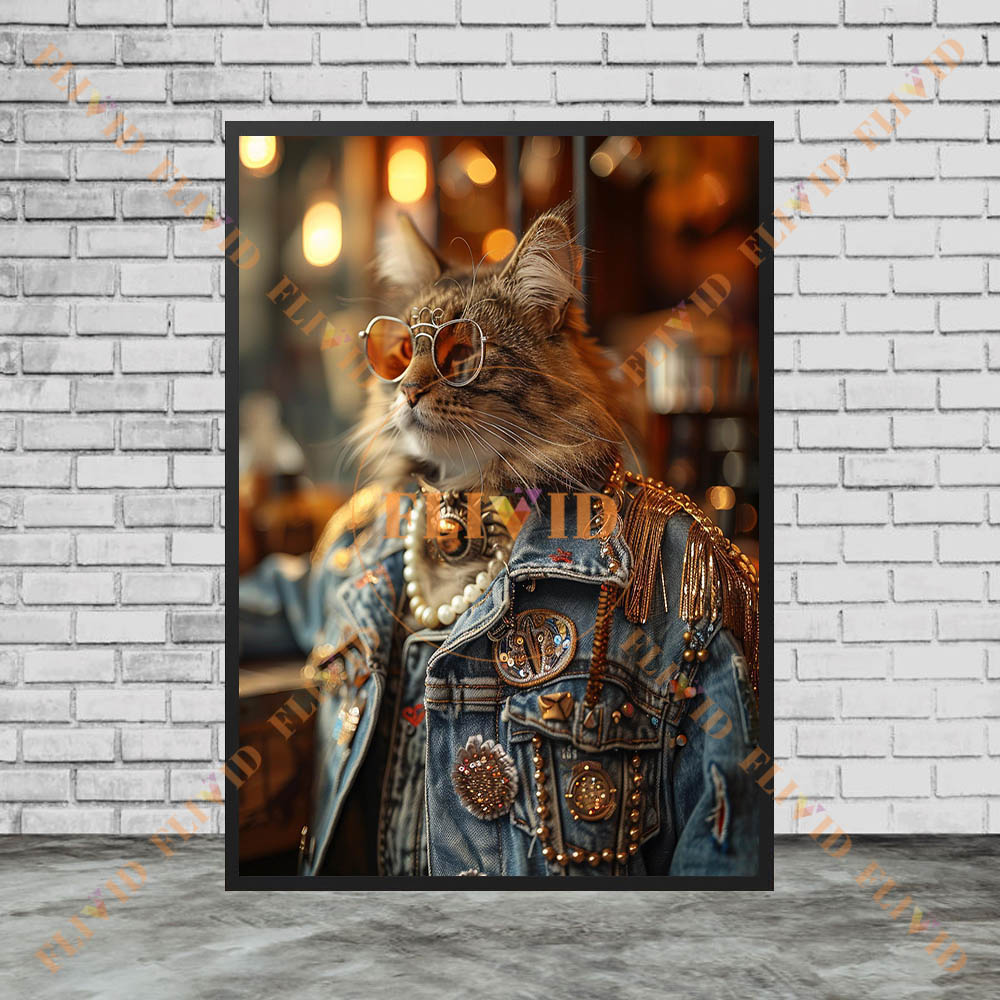 لوحة قماشية عتيقة بتصميم قطة م - مراجعة Vintage Fashion Prints For Wall وسعره